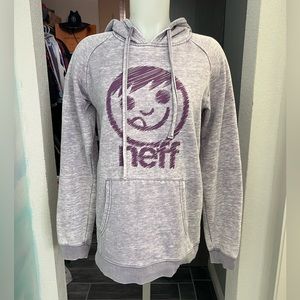Neff Gray and Purple Logo Hoodie